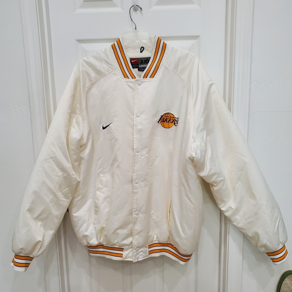 Nike Los Angeles Lakers Jacket Satin Varsity Vintage Size Large 3XL